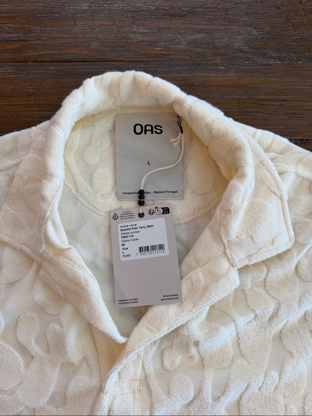 OAS Quilted Terry Shirt in Cream